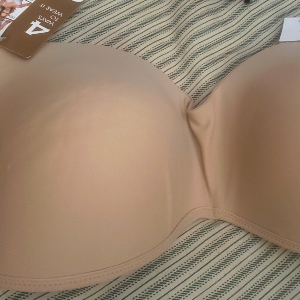 Strapless bra, 38 DD, beige